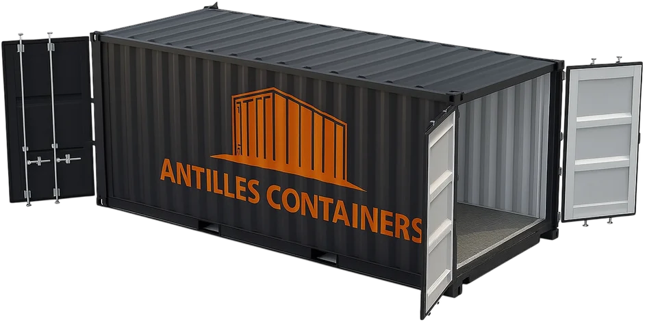 Container 20 pieds dry double porte — vente et location en Guadeloupe et Martinique